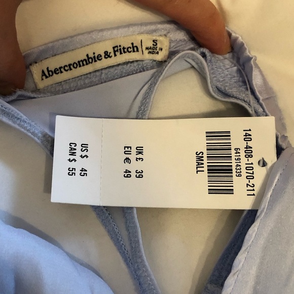 Abercrombie & Fitch blue satin tie back bodysuit. Size S. - Picture 5 of 7